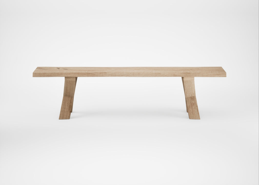 Bespoke Dining Bench Oslo Blonde Oiled Oak / 180cm / Natural Edge