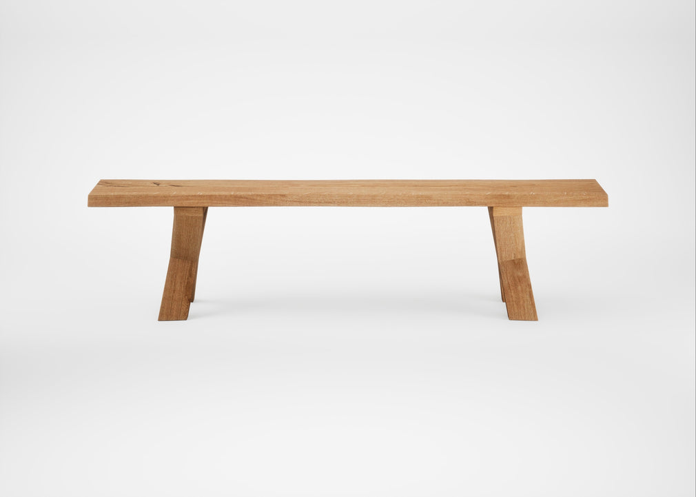 Bespoke Dining Bench Oslo Natural Oiled Oak / 180cm / Natural Edge