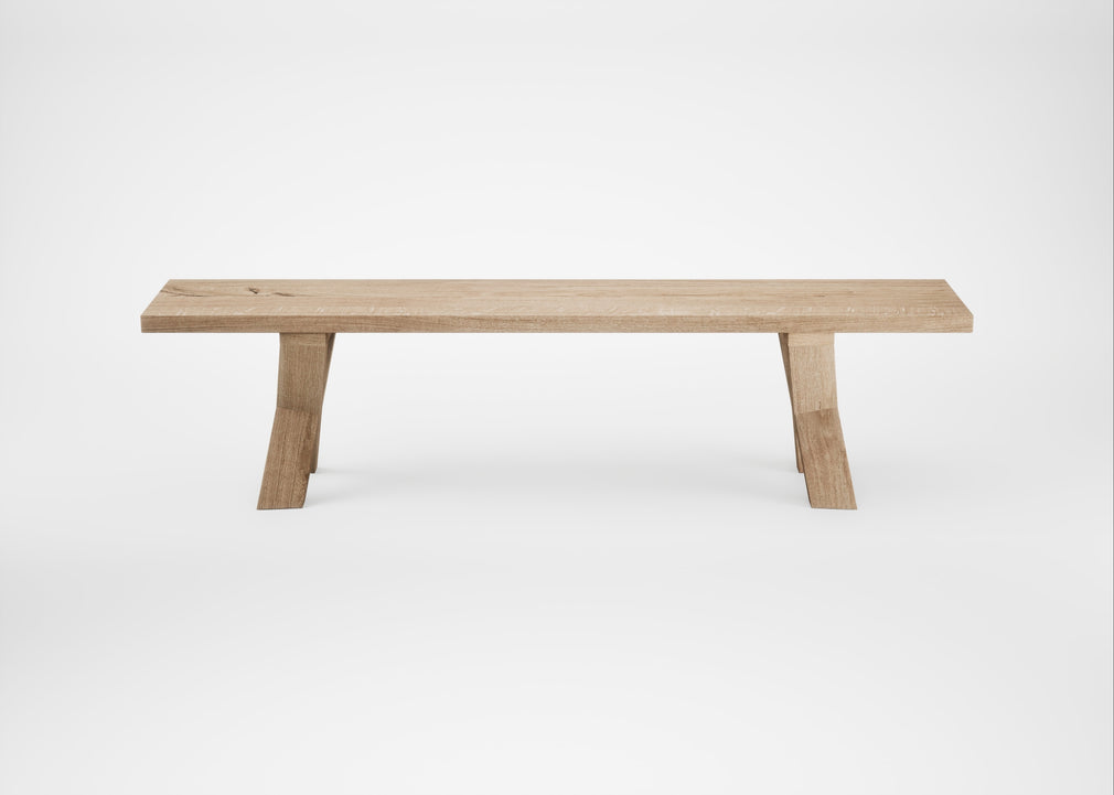 Bespoke Dining Bench Oslo Blonde Oiled Oak / 180cm / Straight
