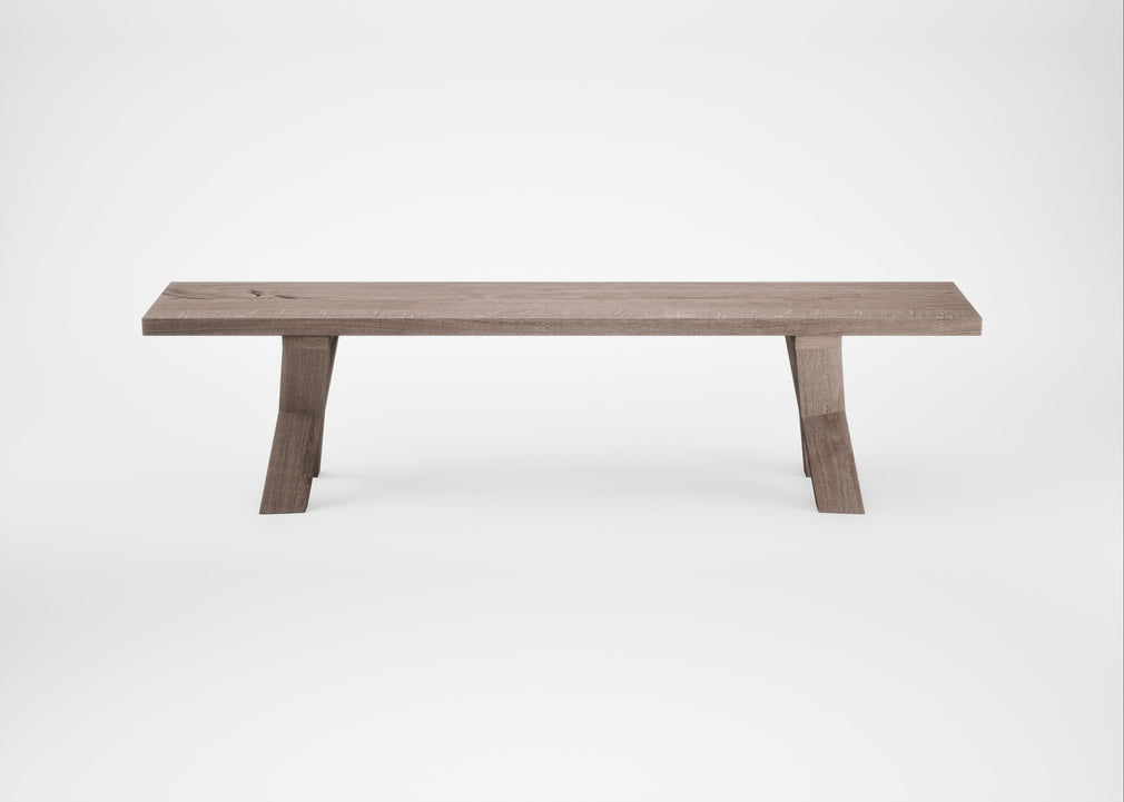 Bespoke Dining Bench Oslo Grey Oiled Oak / 180cm / Straight