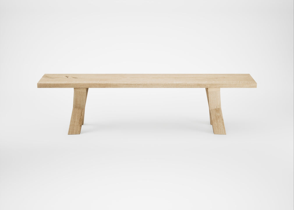 Bespoke Dining Bench Oslo White Oiled Oak / 180cm / Straight