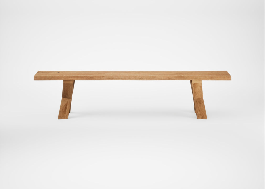 Bespoke Dining Bench Oslo Natural Oiled Oak / 200cm / Natural Edge
