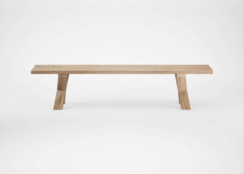 Bespoke Dining Bench Oslo Blonde Oiled Oak / 200cm / Straight