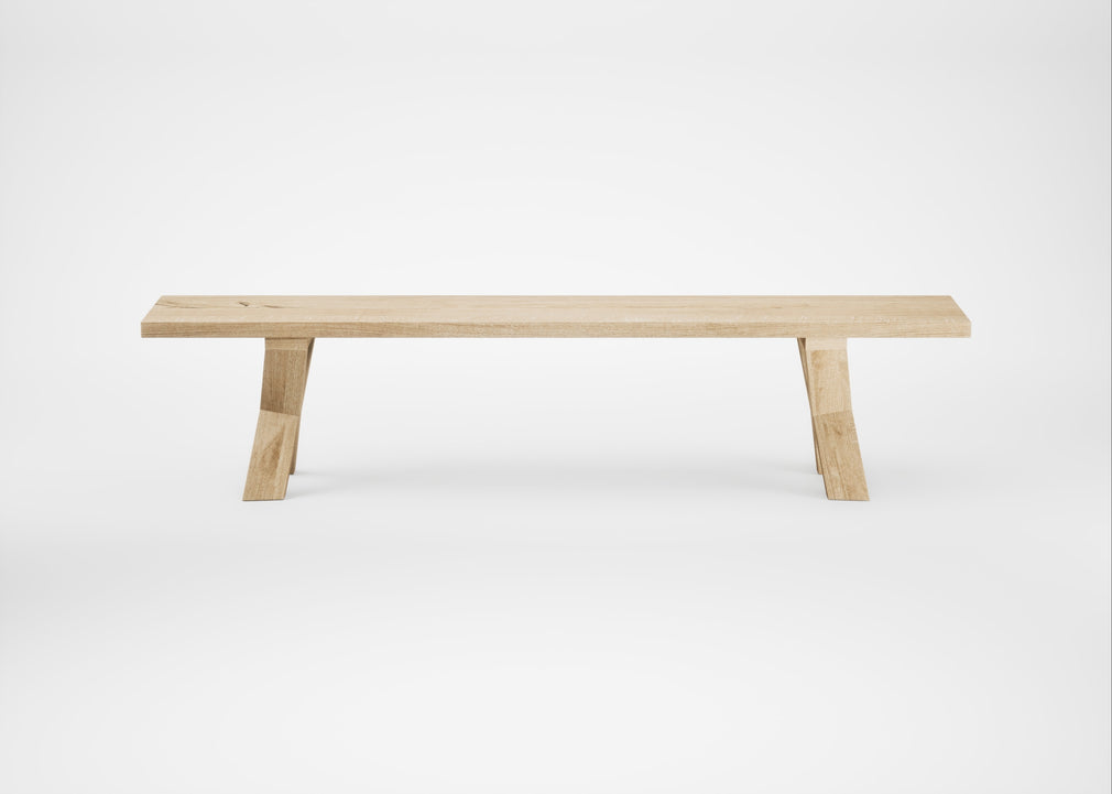 Bespoke Dining Bench Oslo White Oiled Oak / 200cm / Straight