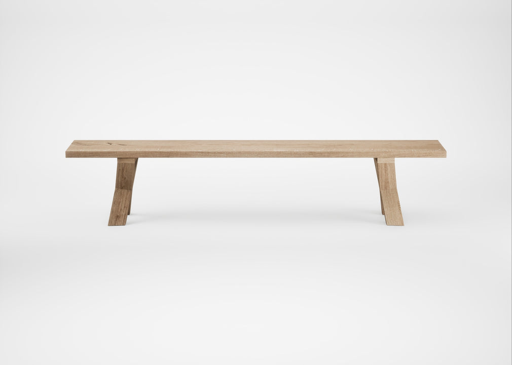 Bespoke Dining Bench Oslo Blonde Oiled Oak / 220cm / Straight