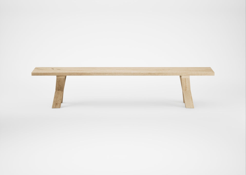 Bespoke Dining Bench Oslo White Oiled Oak / 220cm / Straight