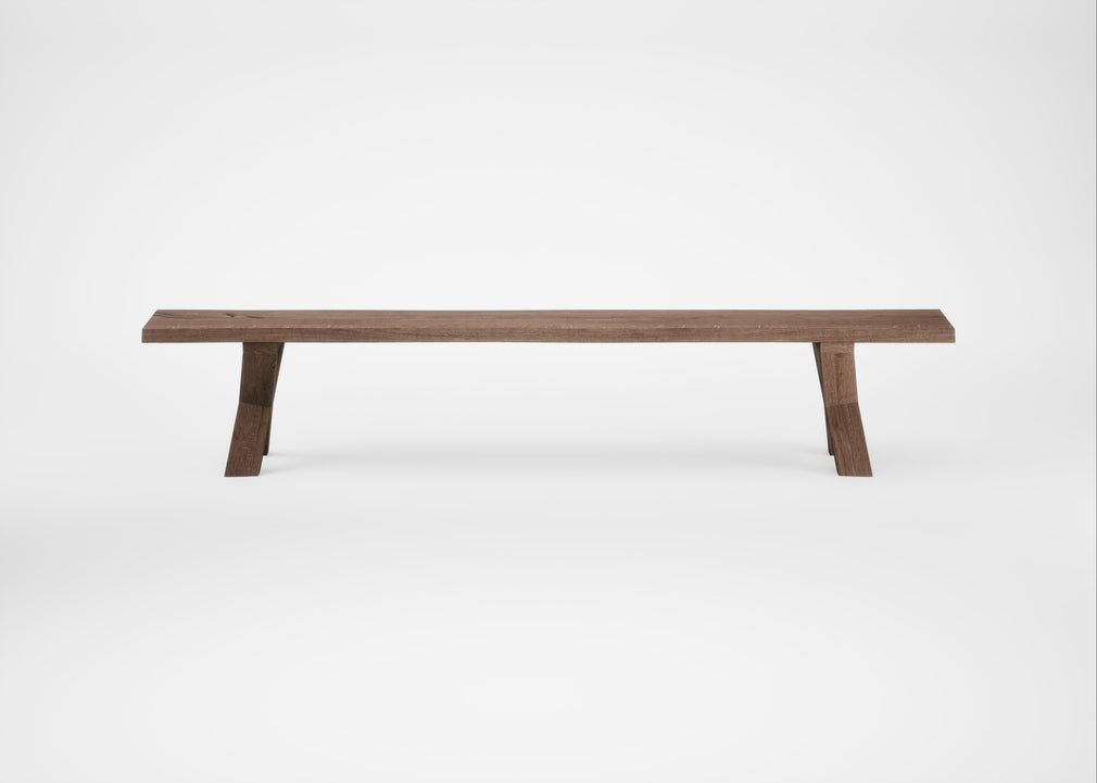 Bespoke Dining Bench Oslo Smoked Oiled Oak / 240cm / Natural Edge