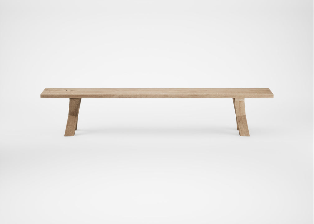 Bespoke Dining Bench Oslo Blonde Oiled Oak / 240cm / Straight