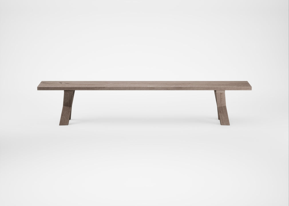 Bespoke Dining Bench Oslo Grey Oiled Oak / 240cm / Straight