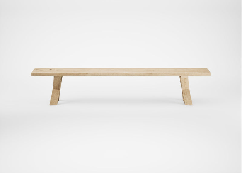 Bespoke Dining Bench Oslo White Oiled Oak / 240cm / Straight