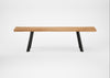 Bespoke Dining Bench Madrid Natural Oiled Oak / 160cm / Natural Edge