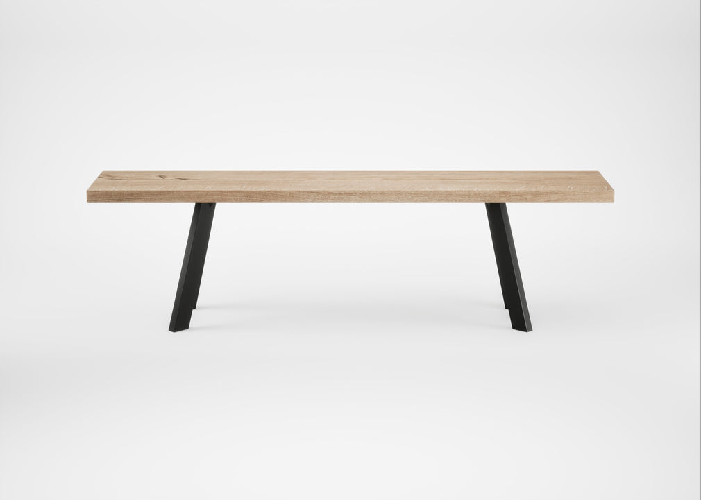 Bespoke Dining Bench Madrid Blonde Oiled Oak / 160cm / Straight