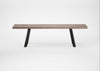 Bespoke Dining Bench Madrid Grey Oiled Oak / 160cm / Straight