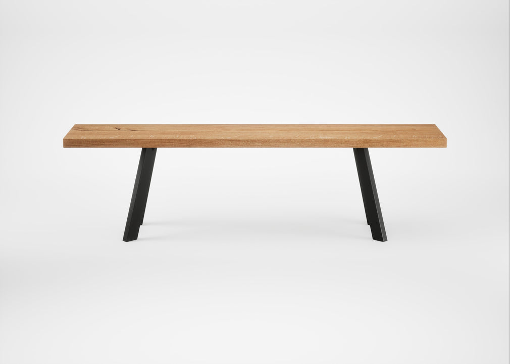 Bespoke Dining Bench Madrid Natural Oiled Oak / 160cm / Straight