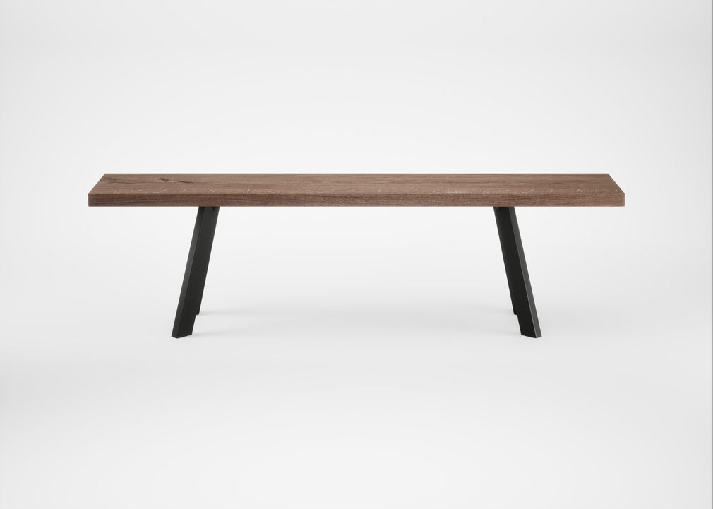 Bespoke Dining Bench Madrid Smoked Oiled Oak / 160cm / Straight