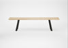 Bespoke Dining Bench Madrid White Oiled Oak / 180cm / Natural Edge