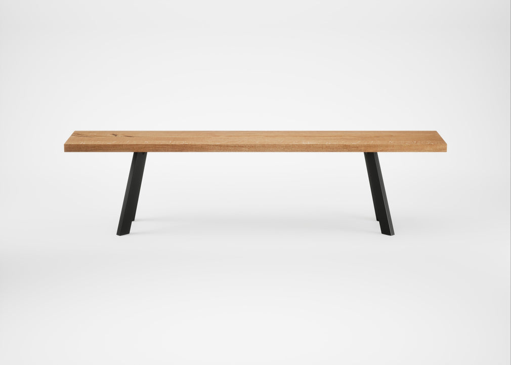 Bespoke Dining Bench Madrid Natural Oiled Oak / 180cm / Straight