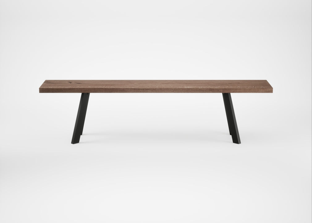 Bespoke Dining Bench Madrid Smoked Oiled Oak / 180cm / Straight
