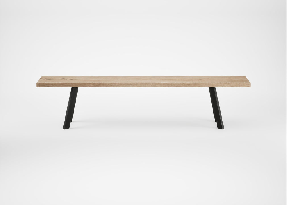 Bespoke Dining Bench Madrid Blonde Oiled Oak / 200cm / Straight
