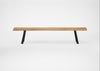 Bespoke Dining Bench Madrid Natural Oiled Oak / 220cm / Natural Edge