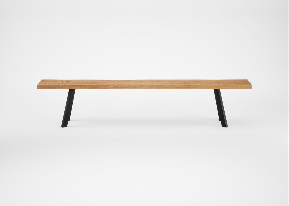 Bespoke Dining Bench Madrid Natural Oiled Oak / 220cm / Natural Edge