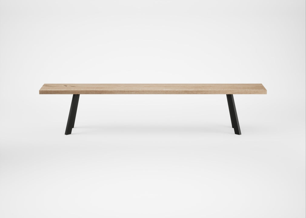 Bespoke Dining Bench Madrid Blonde Oiled Oak / 220cm / Straight