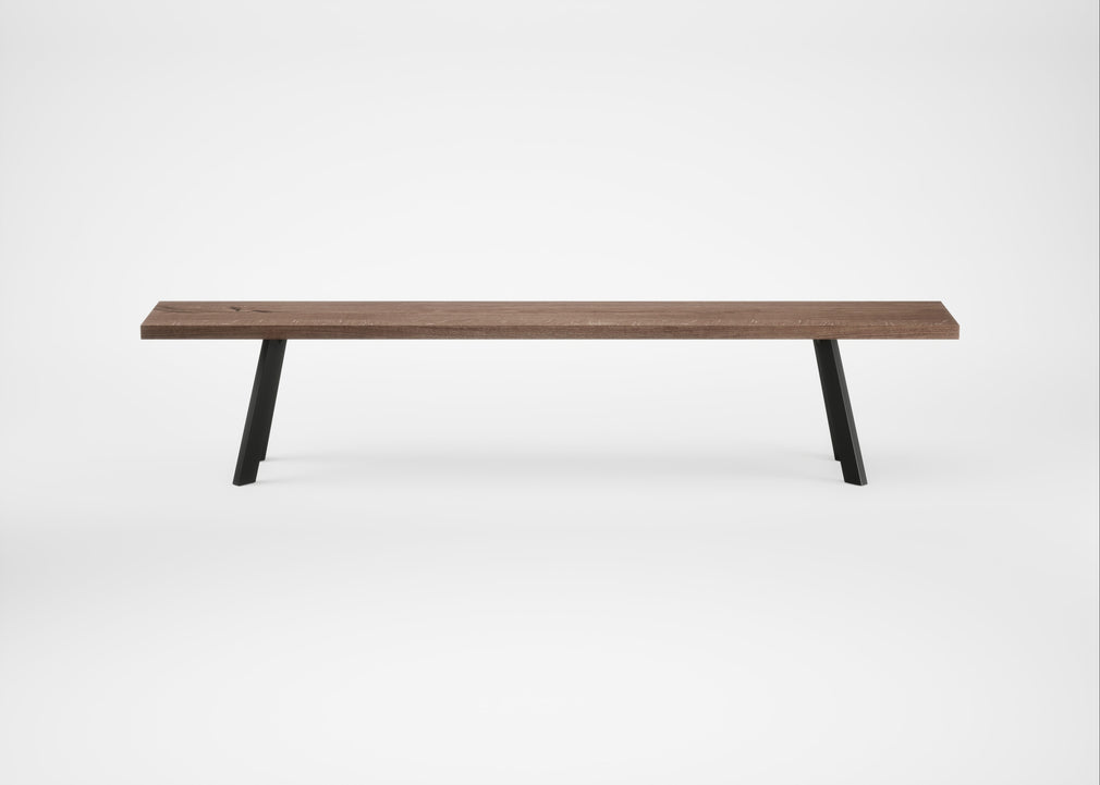 Bespoke Dining Bench Madrid Smoked Oiled Oak / 220cm / Straight
