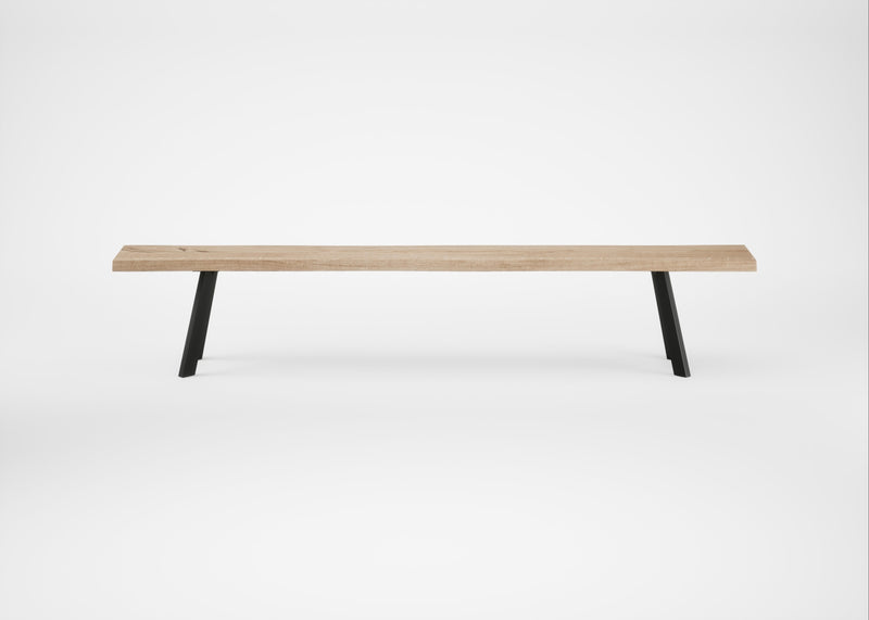 Bespoke Dining Bench Madrid Blonde Oiled Oak / 240cm / Natural Edge