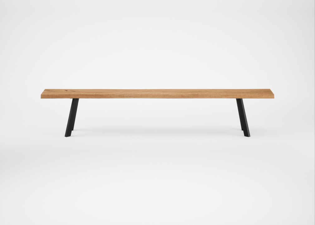 Bespoke Dining Bench Madrid Natural Oiled Oak / 240cm / Natural Edge