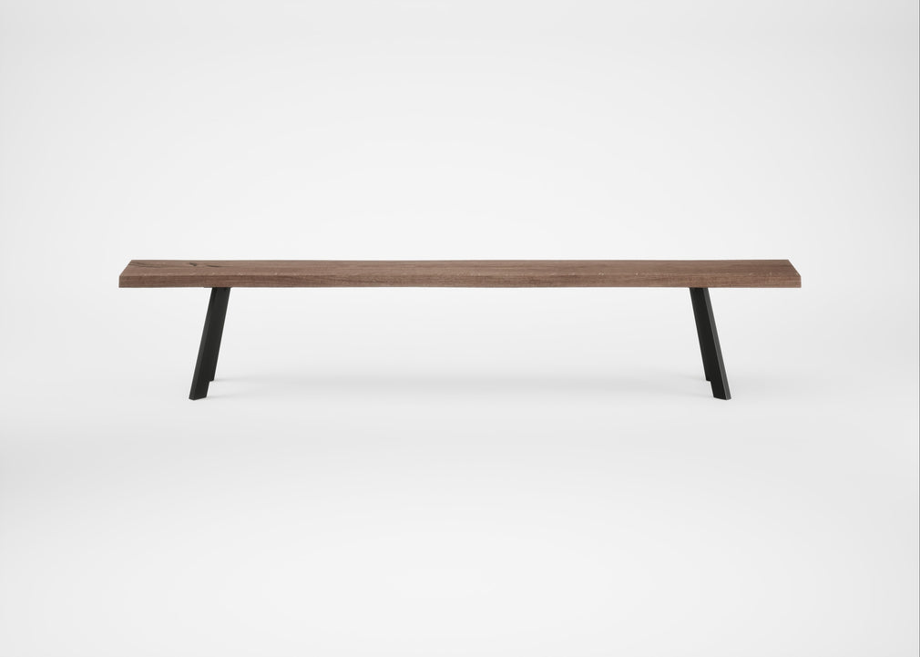 Bespoke Dining Bench Madrid Smoked Oiled Oak / 240cm / Natural Edge