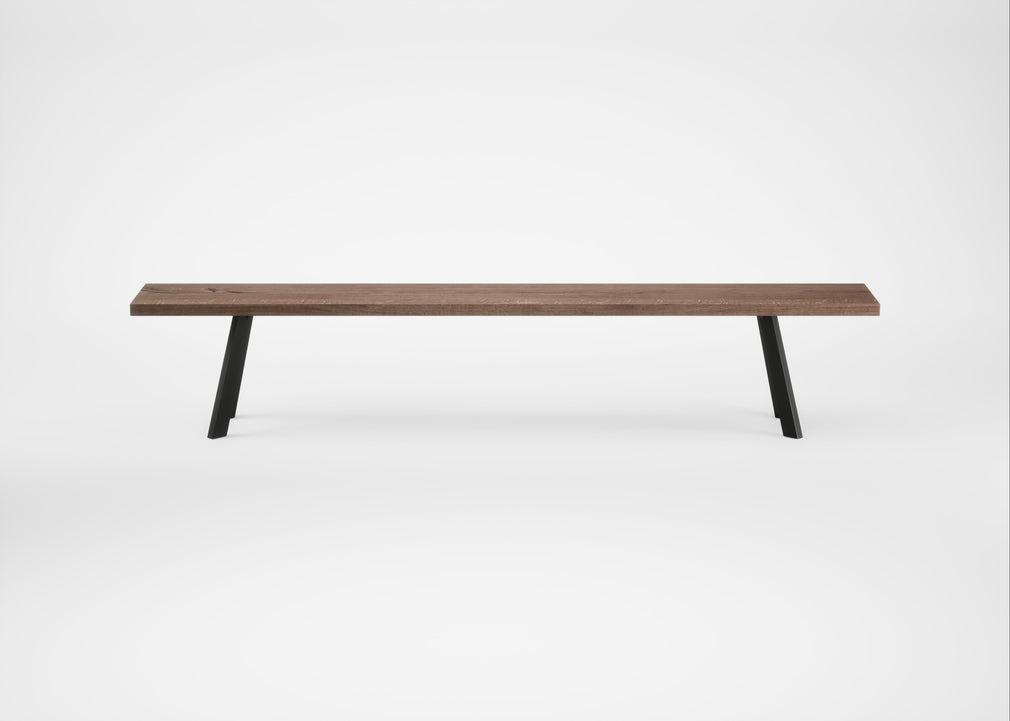 Bespoke Dining Bench Madrid Smoked Oiled Oak / 240cm / Straight