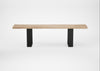 Bespoke Dining Bench Prague Blonde Oiled Oak / 160cm / Natural Edge
