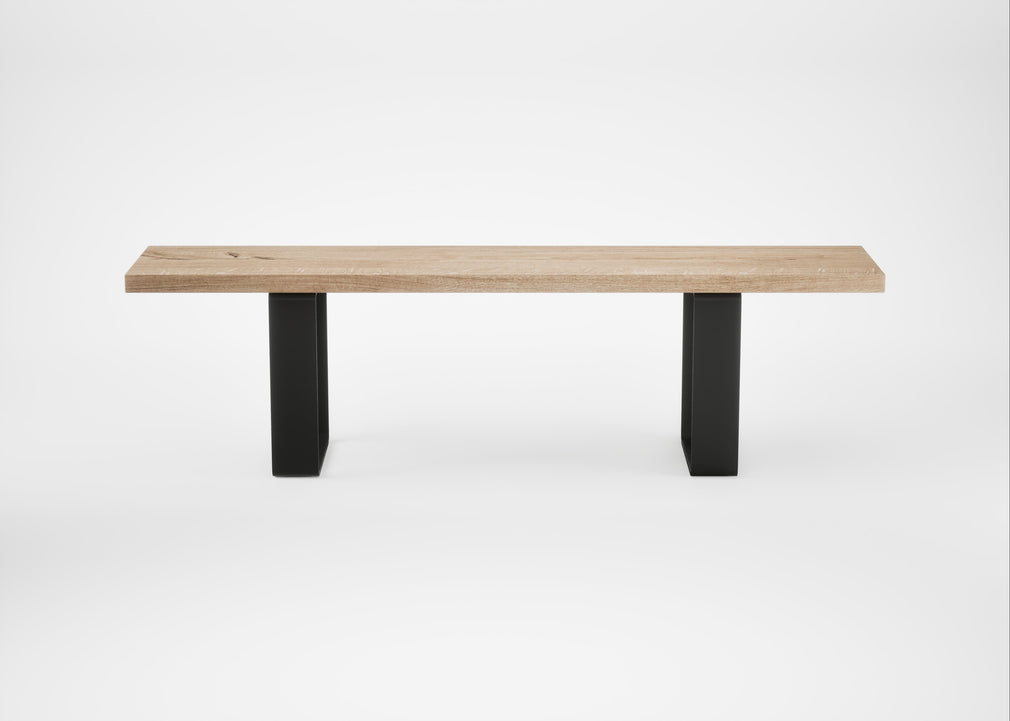 Bespoke Dining Bench Prague Blonde Oiled Oak / 160cm / Straight