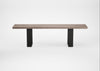 Bespoke Dining Bench Prague Grey Oiled Oak / 160cm / Straight