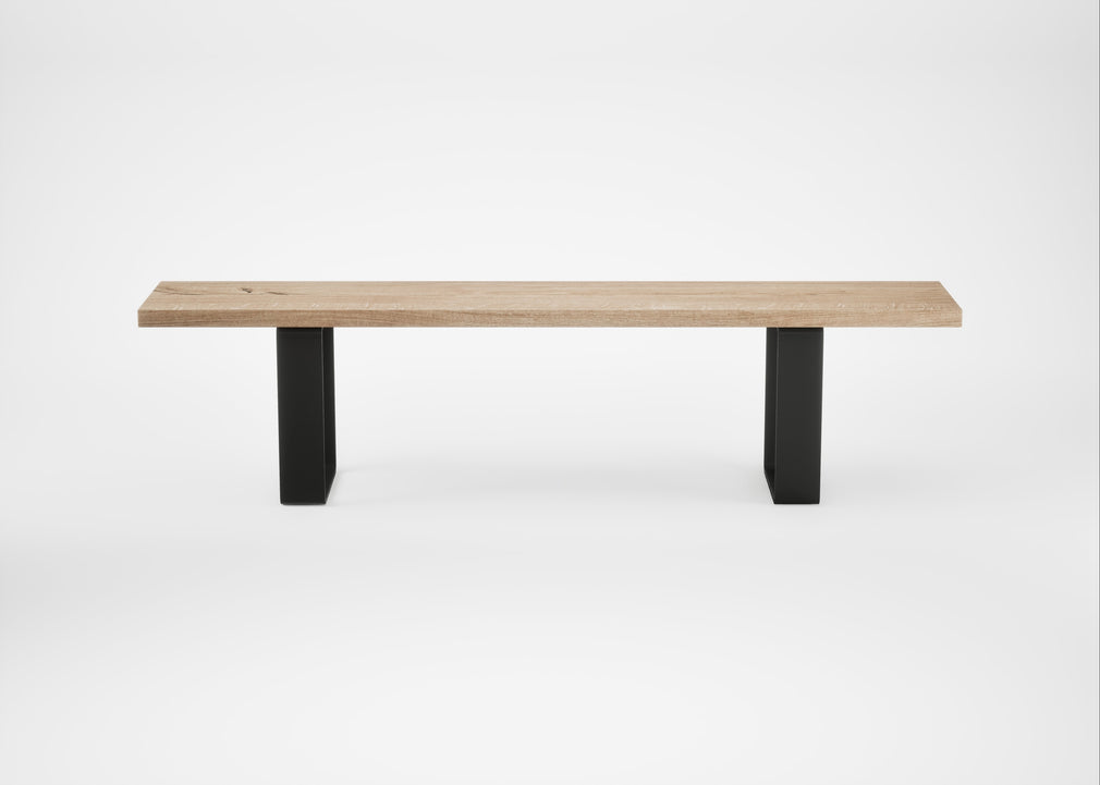 Bespoke Dining Bench Prague Blonde Oiled Oak / 180cm / Straight