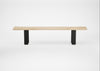 Bespoke Dining Bench Prague White Oiled Oak / 200cm / Natural Edge