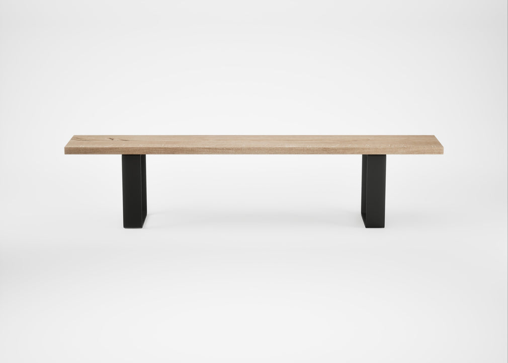 Bespoke Dining Bench Prague Blonde Oiled Oak / 200cm / Straight