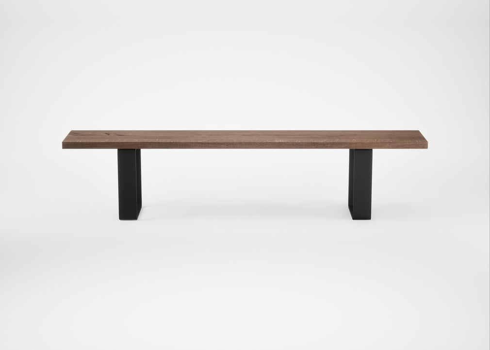 Bespoke Dining Bench Prague Smoked Oiled Oak / 200cm / Straight