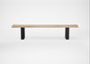 Bespoke Dining Bench Prague Blonde Oiled Oak / 220cm / Natural Edge
