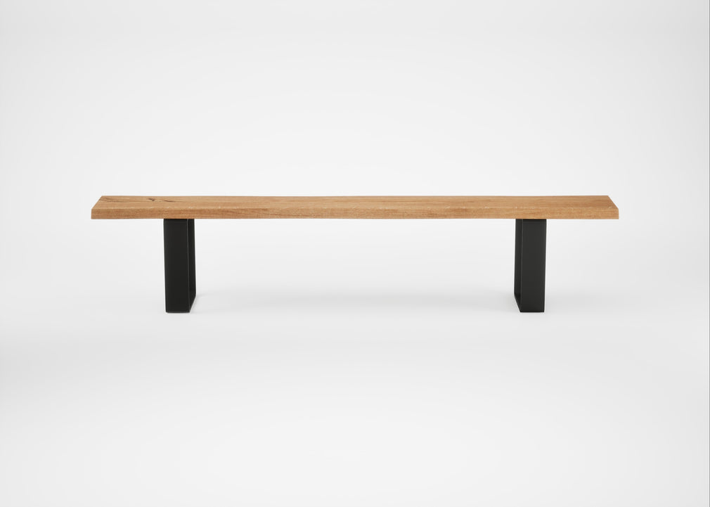 Bespoke Dining Bench Prague Natural Oiled Oak / 220cm / Natural Edge