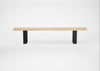 Bespoke Dining Bench Prague White Oiled Oak / 220cm / Natural Edge