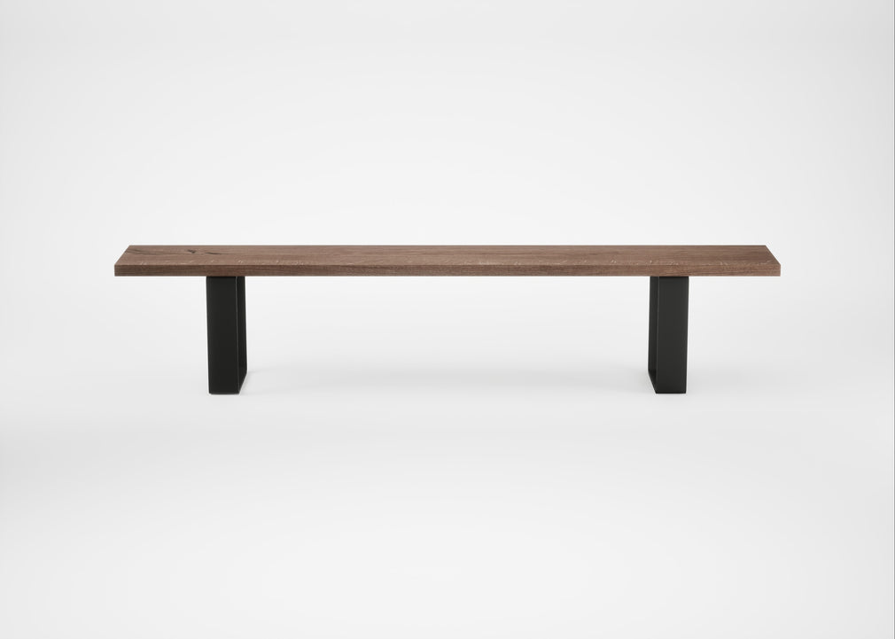 Bespoke Dining Bench Prague Smoked Oiled Oak / 220cm / Straight