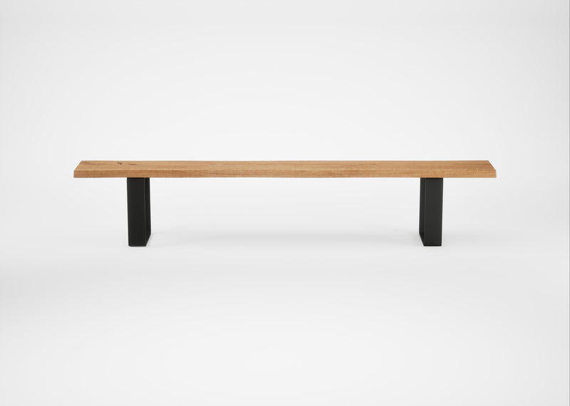 Bespoke Dining Bench Prague Natural Oiled Oak / 240cm / Natural Edge