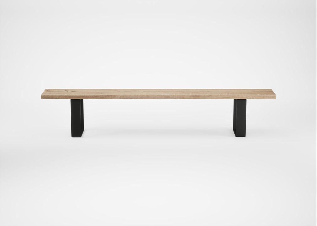 Bespoke Dining Bench Prague Blonde Oiled Oak / 240cm / Straight