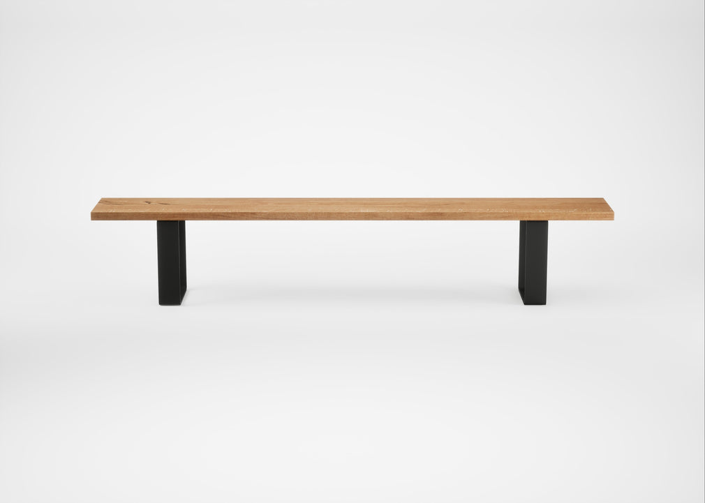 Bespoke Dining Bench Prague Natural Oiled Oak / 240cm / Straight