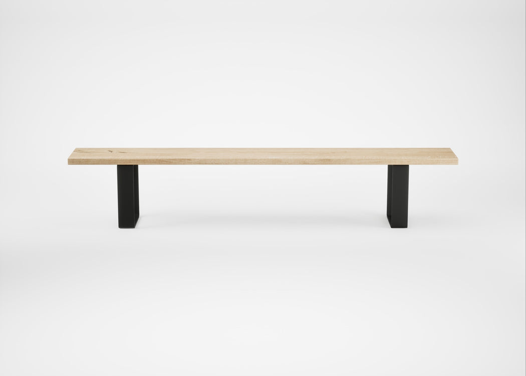 Bespoke Dining Bench Prague White Oiled Oak / 240cm / Straight