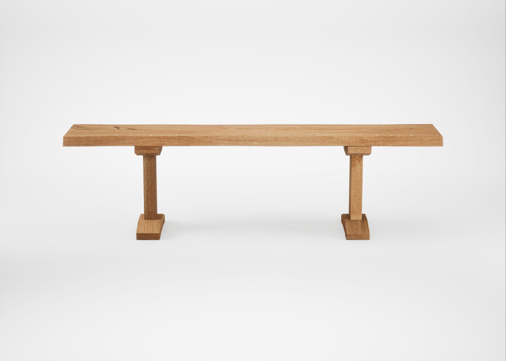 Bespoke Dining Bench Lisbon Natural Oiled Oak / 160cm / Natural Edge