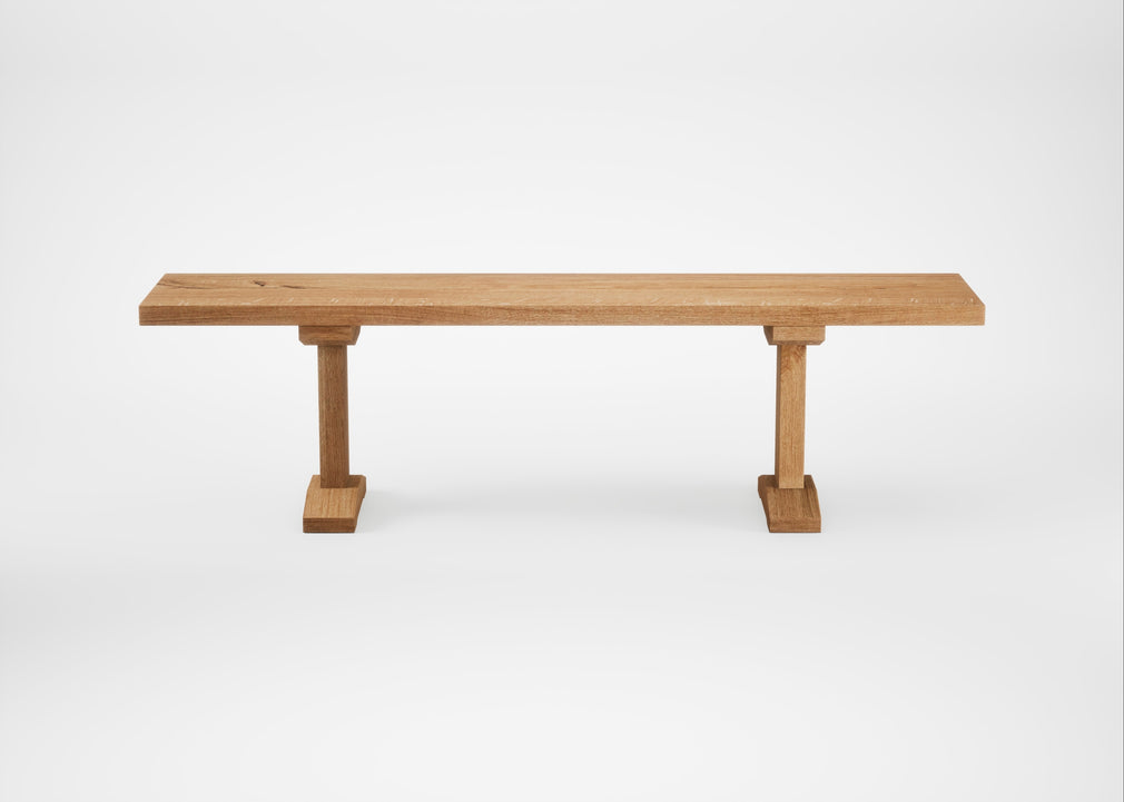 Bespoke Dining Bench Lisbon Natural Oiled Oak / 160cm / Straight