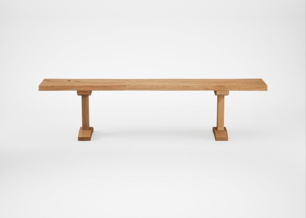 Bespoke Dining Bench Lisbon Natural Oiled Oak / 180cm / Natural Edge