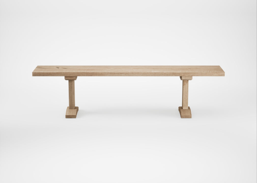 Bespoke Dining Bench Lisbon Blonde Oiled Oak / 180cm / Straight